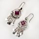 92.5 Sterling Silver Tiny Pink Tourmaline Chandelier Dangler Earrings