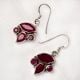 92.5 Sterling Silver Earrings Four Studded Pink Tourmaline Designer Earrings