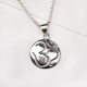 92.5 Sterling Silver Aum Sanskrit Yoga Medallion Pendant In Circle Disc