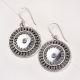 92.5 Sterling Silver Earrings Round Engraved Oxidized Dangler Earrings