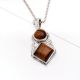 925 Sterling Silver Tiger Eye Pendant In Square And Round Shape