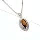 925 Silver Oval Tiger Eye Pendant Jewelry Border Design