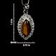 925 Silver Oval Tiger Eye Pendant Jewelry Border Design