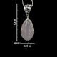 92.5 Sterling Silver Pendant Rose Quartz Pear Shaped  Pendant