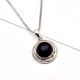 92.5 Sterling Silver Black Onyx Round Shaped Designer Pendant