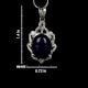 92.5 Sterling Silver Pendant Big Oval Shaped Amethyst Pendant