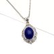 92.5 Sterling Silver Pendant Oval Shaped Blue Tourmaline Gemstone Pendant