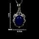 92.5 Sterling Silver Pendant Oval Designer Blue Tourmaline Gemstone Pendant