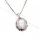 Handmade 92.5 Sterling Silver Blue Flash Moonstone Pendant