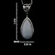 92.5 Sterling Silver Elongated Teardrop Pendant Necklace
