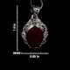 92.5 Sterling Silver Pendant Big Oval Red Jade Jewelry for Women