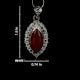 92.5 Sterling Silver Red Carnelian Pendant Marquise Delicate Wedding Gift