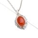 92.5 Sterling Silver Pendant Frame Studded With Red Carnelian Stone