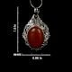 92.5 Sterling Silver Pendant Frame Studded With Red Carnelian Stone