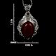 92.5 Sterling Silver Pendant Detailed Filigree Work Red Carnelian Oval Pendant