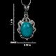 92.5 Sterling Silver Turquoise Pendant Ornate design