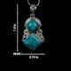92.5 Sterling Silver Pendant Round And Square Tiered Blue Turquoise Stone