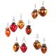 Set of 25 Handmade Golden And Red Glass Christmas Ornaments In Assorted Styles