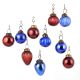 Set of 25 Handmade Red And Blue Mini Christmas Ornaments In Assorted Styles