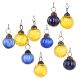 Set of 25 Handmade Yellow And Blue Mini Christmas Ornaments In Assorted Styles