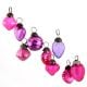 Set of 9 Handmade Purple And Pink Mini Christmas Ornaments In Assorted Styles