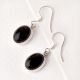 Black Onyx 92.5 Sterling Silver Earrings Cabochon Oval  Earrings