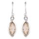 92.5Sterling Silver Earrings With Big Oval Topaz Stone Drop Earrings