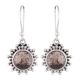 92.5 Sterling Silver Earrings Round Jasper Snowflakes Designer Earrings