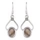 92.5 Sterling Silver Earrings Big Oval Textured Design Jasper Drop Earrings