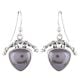 92.5 Sterling Silver Earrings Oval Smoky Grey Quartz In Bezel Setting With Loop Design Drop Earrings