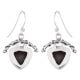 92.5 Sterling Silver Earrings Oval Smoky Grey Quartz In Bezel Setting With Loop Design Drop Earrings