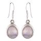 92.5 Sterling Silver Earrings Long Oval Shaped Moonstone Bezel Set Drop Earrings