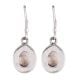 92.5 Sterling Silver Earrings Long Oval Shaped Moonstone Bezel Set Drop Earrings