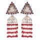 92.5 Sterling Silver Earrings  Amethyst Triangular Stud Red Onyx Tassel Jhumki Earrings