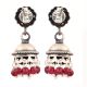 92.5 Sterling Silver Earrings Floral Stud Silver Jhumki With Red Onyx Tassel Earrings