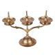 Three Branch Brass Oil Lamp Table Top Stand