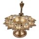 Brass Oil Lamp Eight Wicks Indian Snake Head Worship Lamp