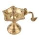 Small Brass Oil Lamp (Kuthu Vilakku) Four Wicks Snake Head Handle