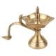 Small Brass Oil Lamp (Kuthu Vilakku) Four Wicks Snake Head Handle