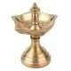 Small Brass Oil Lamp (Kuthu Vilakku) Four Wicks Snake Head Handle