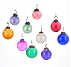Set of 10 Multicolored Glass Christmas Ornaments Christmas Tree Hanging