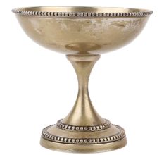 Brass Oil Lamp With Silver Polish On Stand