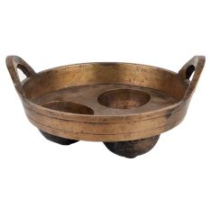 Brass Pot Cooking Appam Kitchenware With Three Round Cavities