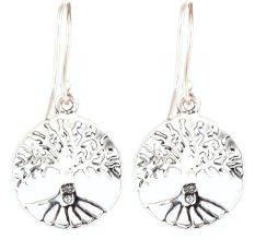 92.5 Sterling silver Earrings Tree Of Life Wide Branches Long Roots