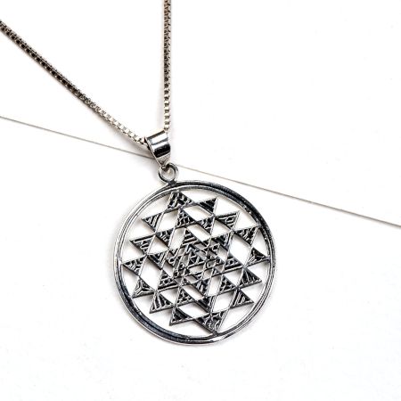 Hand Made 92.5 Sterling silver Pendant Shri yantra