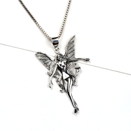 92.5 Sterling Silver Pendant Guardian Angel For Good Luck