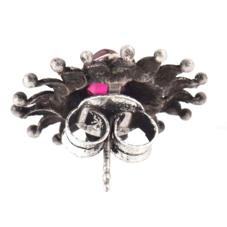 Big Floral 92.5 Sterling Silver Stud Earrings For Women