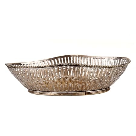 Perforated Basket Weave Aluminum Serving Tray Fruit Bowl