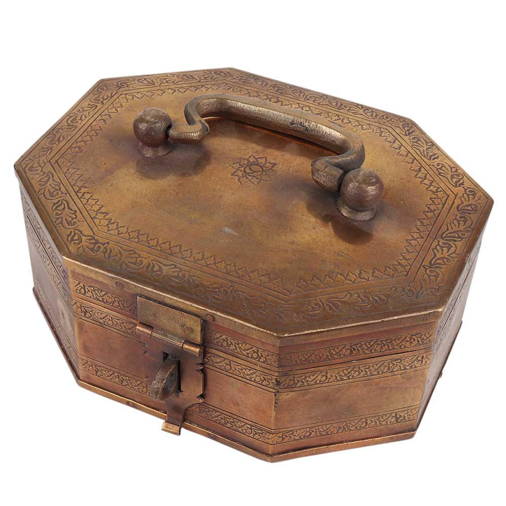 Brass Octagonal Jewelry Box