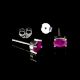 92.5 Sterling Silver Earrings Semi Precious Pink Tourmaline Gemstone Stud Earrings